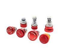 16/19/22mm Metal Emergency Stop Button Switch Stainless Steel Waterproof Mushroom Head Rotation Reset Anti-slip 1NO1NC 2NO2NC(22mm Threaded Edge,1NO1NC)