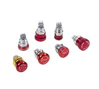 16/19/22mm Metal Emergency Stop Button Switch Stainless Steel Waterproof Mushroom Head Rotation Reset Anti-slip With Lights PTEN(Only Socket,1NO 1NC_22MM_3-48V)