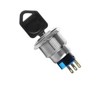 16/19/22mm metal Key rotary push button 2/3 position latching knob Switch Press Button Rotate LED light rotation IP65(B,16MM_LATCH R-3WAY_3-50V)