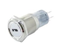 16/19/22mm metal Key rotary push button 2/3 position latching knob Switch Press Button Rotate LED light rotation IP65(E,16MM_MOMENTARY R-2_6 V)