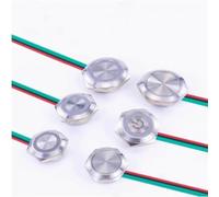 16/19/22mm Switch 12V 24V Momentary Self Reset Metal Push Button Wire 1Pcs(Blue power,19mm)