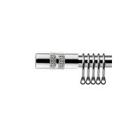16-19mm Sparkle Extendable Metal Curtain Pole Set Chrome 120-210Cm