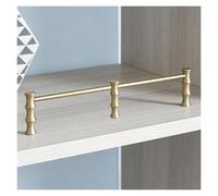 16 20 24 28 30 36 40 in Long Brass Shelf Bar Railing Hardware, Fall Protection Shelf Stopper Bar Decorative Guard Rail Fence Set for Wardrobe/Display Cabinet(Style C,40"/102cm)