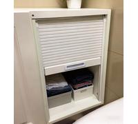 16'' 20 24 28 32 36 Inch Wide Large Small Roll Up Cabinet Doors Tambour, Indoors Kitchen Garage Storage Closet Sliding with Mounting Accessories, Custom Size(28x29inch/71.1x73.7cm)