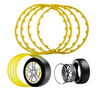 16-20" Car Rims Edge Trim Protector Wheel Protection Ring Alloy Wheel Edge Ring Rim Protectors Tyres Tire Guard Set of 4 Anti-Scratch Car Refit Trims Kit(Size:20 inch Color:Red)(Yellow,17 inch)