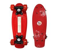 16" / 22" Kids Cruiser Skateboard Mini Complete Skateboard for Children Beginners Girls Boys Unisex Retro Skaters Skatepark 6 COLOURS (Red 16 inch)