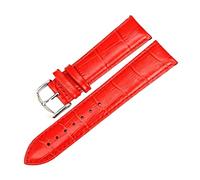 16-22mm Unisex Leather Strap, Blue, Red, and White Color Scheme, Casual and Versatile, Replacement Parts Available,Red,18mm
