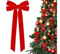 16/24/36Pcs Velvet Bows for Christmas Tree,Christmas Decor Ribbon, Small Bows Ornaments for Garland Wreath Gift Wrapping Candy Bags Party Decorations (Red,24pCS)