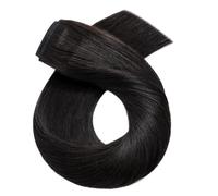 16-26 Inch Clip In Human Hair Extensions One Piece with 5 Clips Brazilian Blonde Straight(Natural Black,24inches)