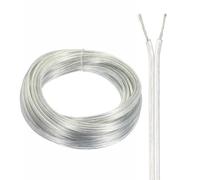 16-28 Gauge 2 Conductor Clear Electrical Wire LED Extension Cable 16-28/2 Awg 15FT-100FT Tinned Copper Core Wire, for LED Strip Lighting, Electronic Equipment Connection(100ft,22/2AWG)