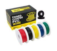 16~30 Gauge PVC Electrical Wire Kit 300V Tinned Copper OK Wire, 5 Colors Spool Set -With Insulating Tape,176 ℉ for DIY Electronics,Drone Wiring,3D Printers,Robotics,LED Lighting(One box/Type A,24AWG)