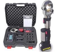 16-300Mm² Rechargeable Hydraulic Crimper, Hydraulic Electric Crimper, 18V 4A Lithium Battery Powered Cable Crimping Tool, for Copper Aluminum Terminal Blue,Stainless Steel