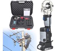 16-300Mm² Rechargeable Hydraulic Crimper, Hydraulic Electric Crimper, 18V 4A Lithium Battery Powered Cable Crimping Tool, for Copper Aluminum Terminal Blue,Stainless Steel