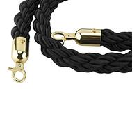 16.4 14.7 13 11.5 9.8 8.2 6.5 4.9 ft Stanchion Hemp Rope for VIP Access Zone, Queue Line Barrier Rope Black, 1.2" Thick