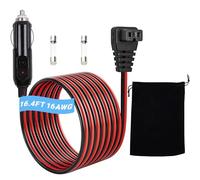 16.4 FT DC Power Cord Cable 12V/24V for Car Fridge Car Refrigerator Freezer Compatible with Alpicool, ARB,BougeRV, Bodega, Dometic,Euhomy, ICECO Etc Most Brands Portable Refrigerator (Black, 16.4 FT)