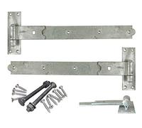 16" 400mm Heavy Duty Straight Hook and Band GATE Hinge - HOT Dipped GALVANISED - Includes All Suitable FIXINGS - HBS400G - 1 x Pair - Free Next Working Day DELIVERY