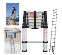 16.4ft/5M Multi-Purpose Extendable Aluminum Ladders, Folding Telescoping Ladder Extendable Portable Loft Ladder with Non-Slip Feet, Portable Loft Ladder Lightweight, Max Load 150kg/330lb
