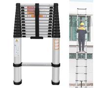 16.4FT/5M Telescoping Ladder, Aluminum Extension Ladder with Anti Slip Feet, Telescopic Ladder with EN131, 330 Pounds Max Capacity, for Indoor Outdoor Work