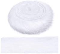 16.4ft Christmas Faux Fur Ribbon Trim, White Christmas Tree Winding Garland, Artificial Furry Stripe Accessory Holiday Faux Fur Fabric Roll Garland for Xmas Party Sewing Costume Trimming