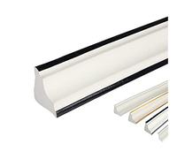 16.4ft Flexible Caulk Moulding Trim Strips Quarter Round Trim Self-Adhesive Caulk Strip Waterproof for Wall Corner, Floor, Ceiling, Tile Edge, Skirting Floor Edging Strip (Color : Creamy-White+black