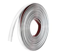 16.4Ft Peel and Stick Wall Trim, Self Adhesive Flexible Moulding Trim Tile Edging Trim Metalized PVC Mirror Frame for Mirror Car Tile Edge Door Ceiling Floor Panel Cabinet Corner Decor Silver