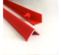 16.4ft Vinyl Stair Nosing, Stair Edge Trim, Stair Edge Protector, Non-Slip Self Adhesive Stair Edge Protector Suitable for Indoor/Outdoor Stairs, Easy to Install(Red,2.5x2.5cm-16.4ft)