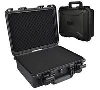 16.5 * 13.6 * 6 inch Large Waterproof Camera Case, JOYCEMALL Portable Hard Compact Shockproof Camera Protectcion Box with Customizable Inserted Foam for Drones Camera Equipments Pistols Lens Black