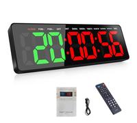 16.5" Gym Timer, Gym Clock, Large LED Digital Wall Clock With Stopwatch, Count Down/Up, Stopwatch, Remote Control Interval Training Gym Indoor Timer Suitable for TABATA,EMOM