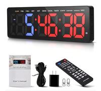 16.5" Gym Timer, Interval Timer Clocks with Stopwatch, Countdown&Up, Large Countdown 3 Adjustable Brightness&Volume with Remote&5V Charging Head, Digital Gym Wall Clock for Home Office Garage Outdoor