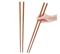 16.5 Inches Cooking Chopsticks, 2 Pairs Wooden Long Chop Sticks Reusable for Noodles Frying Hotpot, Japanese Extra Long Anti-Slip Chopsticks