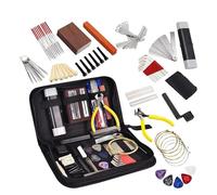 16/57/74pcs Guitar Tool Kit With Carry Bag Repair Tools String Ruler Luthier File Guitar Bridge Pins For Guitar (Color : 74pcs)