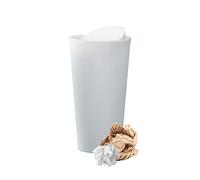 16.5cm 1Pcs Auto Car Garbage Can,Car Trash Can with Lid,Mini Plastic Dust Bin, Small Car Cup Holder Trash Bin, for Office Desktop, Car, Van or Lorry- Odor-proof (White)