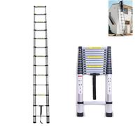 16.5FT 5M Telescopic Ladder Straight Telescoping Ladders Folding Aluminum Extension Ladder Loft Ladder Multi-Purpose Collapsible Ladders for Home Outdoor Household,Max Load 150kg/330lb