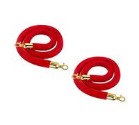 16.5ft Red Velvet Stanchion Rope with Stainless Steel Hooks 2 PackPremium Crowd Control for Red Carpet Events Access Event Management and Decorations