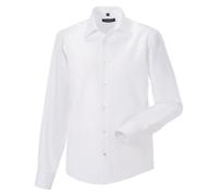 (16.5inch, White) Russell Collection Mens Long Sleeve Tailored Ultimate Non-Iron Shirt