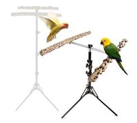 16-63 Inch Height Adjustable Bird Perch Stand, Natural Pepper Wood Parrot Perch Toy, Bird Training Perch Stand, Indoor and Outdoor Bird Stands for Small to Medium Bird