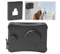 16.7Ft Indoor Washing Line Retractable, Wall Mounted Clothes Line Clothesline Twin, Clothes Drying Line Retractable Washing Lines, Laundry Line Outdoor Bathroom Balcony Hotel (black, singleline)