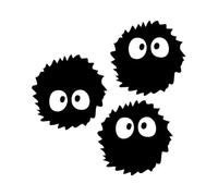 16.7X16.9CM Dust Ball Soot Sprite Funny Car Sticker Trunk Bumper Decoration Decals C25-0400 (Color : Bk)