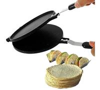 16.8 cm Non Stick Tortilla Press Stove Top Pan with Bakelite Handle, High Temperature Resistant, Non-Stick Coating, Aluminum Tortilla Press Pan for Home Restaurant