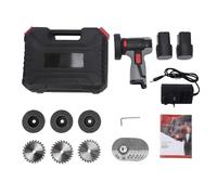 16.8 V Cordless Angle Grinder Kit, 18,000 RPM, 2 Batteries | Includes 6 cutting discs, 3 flap discs, 3 metal cutting discs, charger, wrench, storage case, and UK plug
