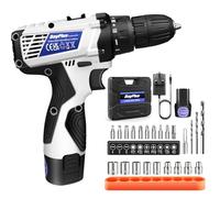 16.8V Cordless Drill, 2x 1500mAh Battery Power Drill Set with 23Pcs Accessory Impact Driver/Drill Bits, 18+1 Torque Setting, 3/8’’ Keyless Chuck, 2 Variable Speed 45N.m Torque with Storage Case