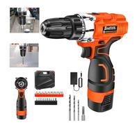 16.8V Cordless Drill and Screwdriver Set, Electric Screwdriver with 2X 1300mAh Batteries, 45 N.m Max Combi Drill, 25+1 Torque Setting, 26PCS Accessories