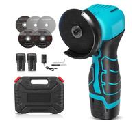 16.8V Mini Cordless Angle Grinder, Mini Grinder Tool with 2x2000mAh Batteries, 19800 RPM, 5 Cutting Discs, 3 in/76mm Side Disc, Grinding Machine for Cutting Polishing and Grinding