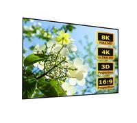 16:9 HD 4K/3D Fixed Frame Movie Screen for Home Theater, 80/100in Wall Mounted Projector Screen, 2.5 Gain Projection Screen(60in 16:9)