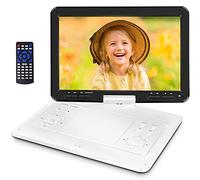 16.9'' Portable DVD Player with 6 Hrs Battery, 14.1'' HD Swivel Screen DVD Player Portable, New Screen Button Design, High Volume Speakers, Support Sync TV/Region Free/Multiple Discs, White
