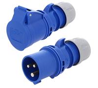 16 Amp 240v Site Trailing Plug & Socket 230v 16a 3 Pin PCE 240 Volt Blue Hook Up 1X 3001655 1X 3001678