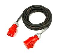 16 Amp 415V 5 Pin 3 Phase Extension Lead - PCE Red - 2.5mm² Heavy Duty Industrial H07RN-F Rubber Cable - 16A 3PH HO7 (25 Metre)
