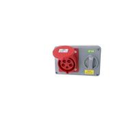 16 Amp 415V 5 Pin Interlock Socket Switched 3P+N+E 3 Phase Red