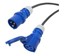 16 amp H07rn-f Tough Rubber Hook up Lead. Extension Cable. 240v PCE Ceeform 3x1.5mm Conductor Size (25cm)