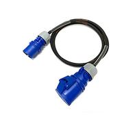 16 Amp Plug to 32 Amp 240Volt IP44 Socket Adaptor - PCE Blue - Heavy Duty H07RN-F Rubber Extension Cable - 16A-32A Adapter Converter Lead (2 Metre)